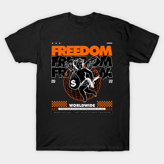 Freedom Cupid with love T-Shirt by LitterKid